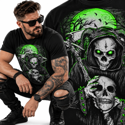 KOSZULKA HORROR SKULL GREEN